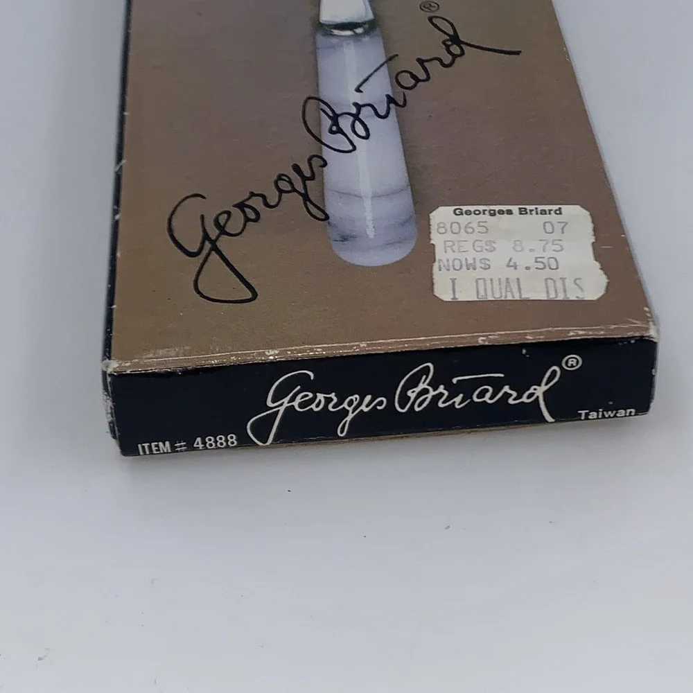 VTG George Briard Stainless Cheese Slicer Genuine Marble Handle In Box Taiwan